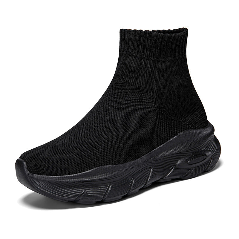 Damen Bequeme High-Top Sneakers mit elastischem Strick-Obermaterial