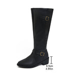 Damen Stiefel mit modischem Gurt-Detail und praktischem Reißverschluss R&B