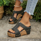 Damen Wedge-Pantoletten mit verstellbarem Riemendesign und komfortablem Fußbett