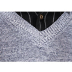 Herren Strickpullover mit V-Ausschnitt und kontrastierenden Ärmeln R&B