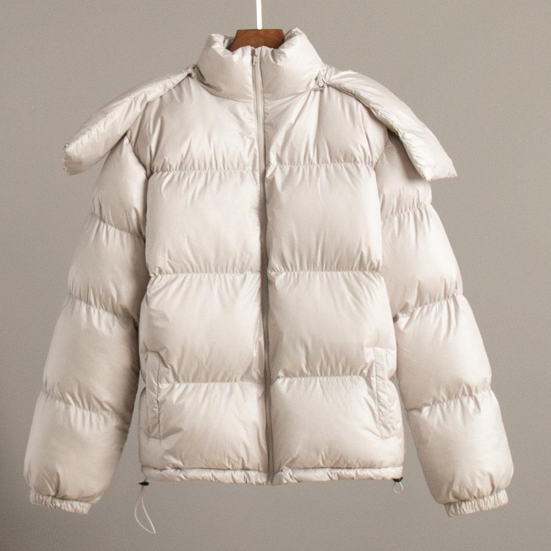 Damen Modische Steppjacke mit hochschließendem Kragen und voluminösen Ärmeln R&B
