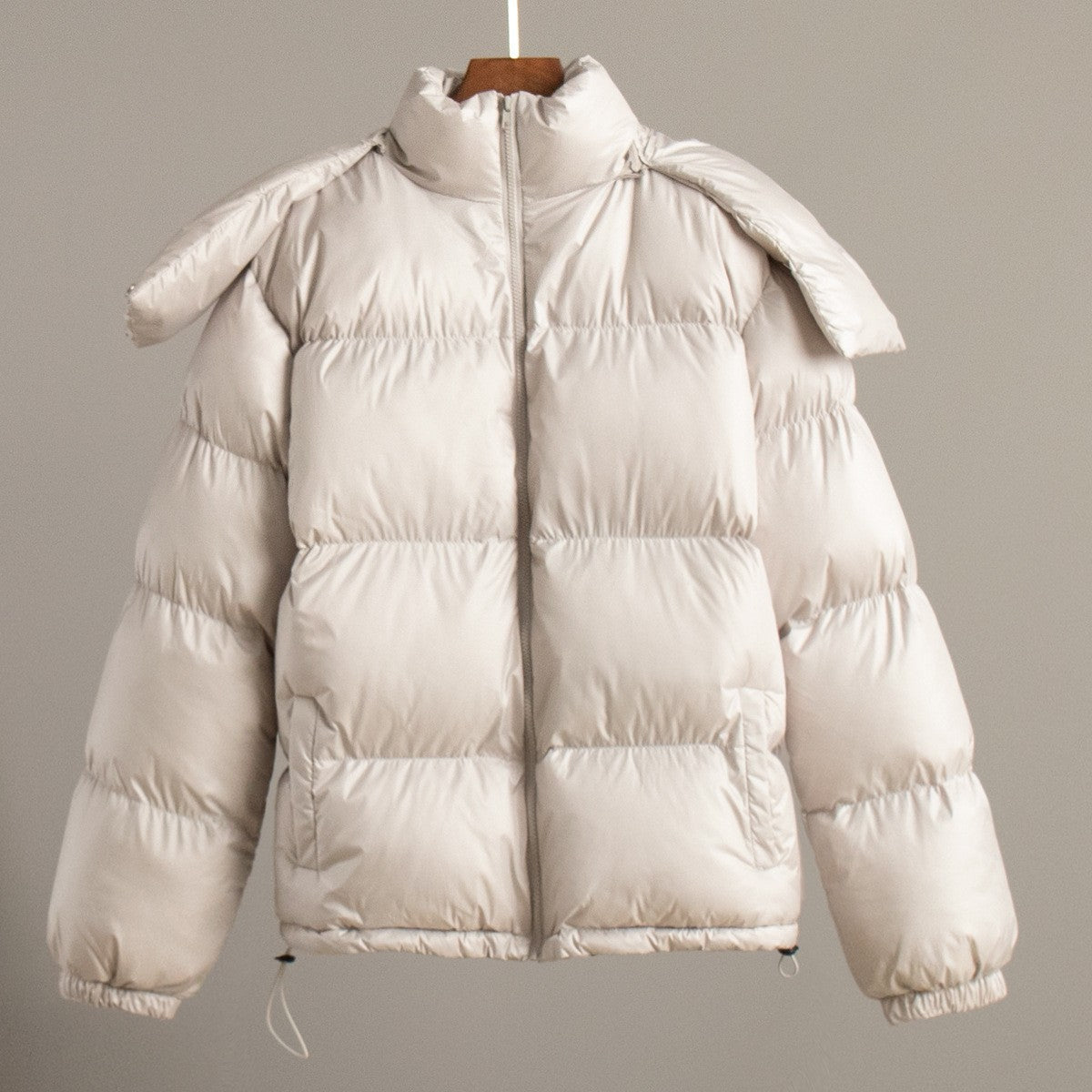 Damen Modische Steppjacke mit hochschließendem Kragen und voluminösen Ärmeln R&B
