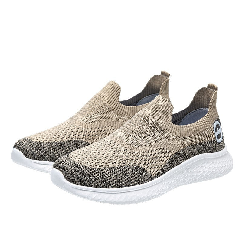 Damen Bequeme Slip-On Sneakers mit atmungsaktivem Strickmaterial und rutschfester Sohle R&B