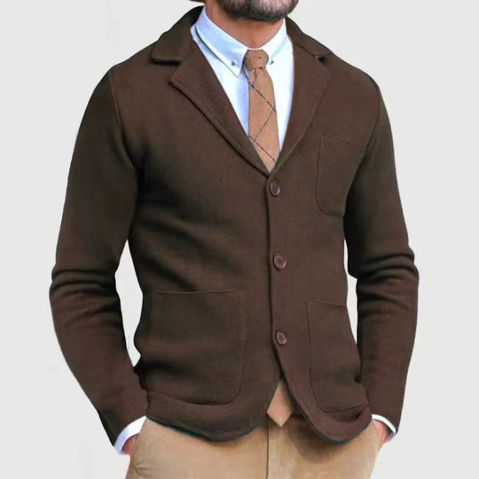 Herren Strickblazer mit großen Taschen und modernem Schnitt R&B