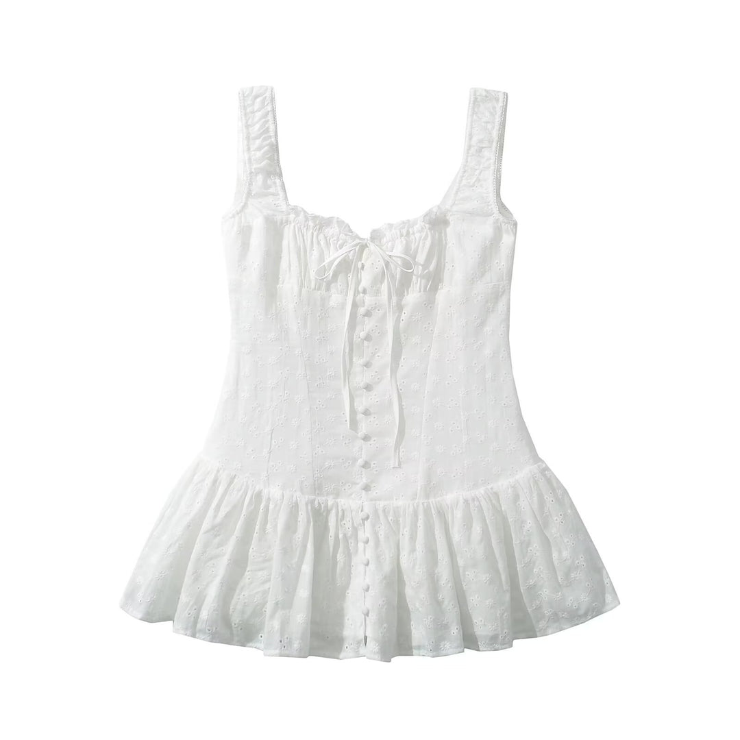 Damen Lässiges Rüschenshirt mit feinen Stickdetails R&B