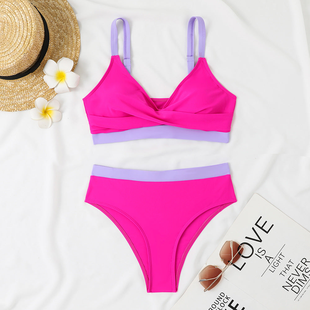 Damen Sportlicher Bikini mit modischem Wickeldesign R&B