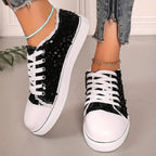 Damen Trendige Sneakers mit funkelnden Pailletten und komfortabler Sohle R&B