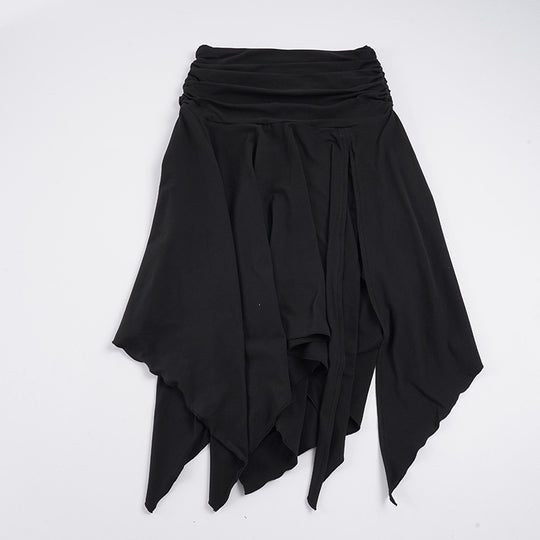 Damen asymmetrischer Wickelrock mit Raffung R&B