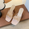 Damen Mules mit funkelndem Strassbesatz