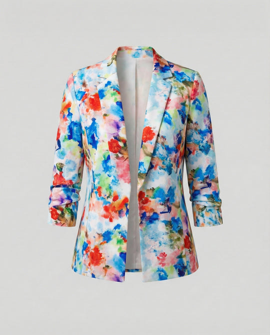 Damen Blazer mit floralem Muster und eleganter Silhouette