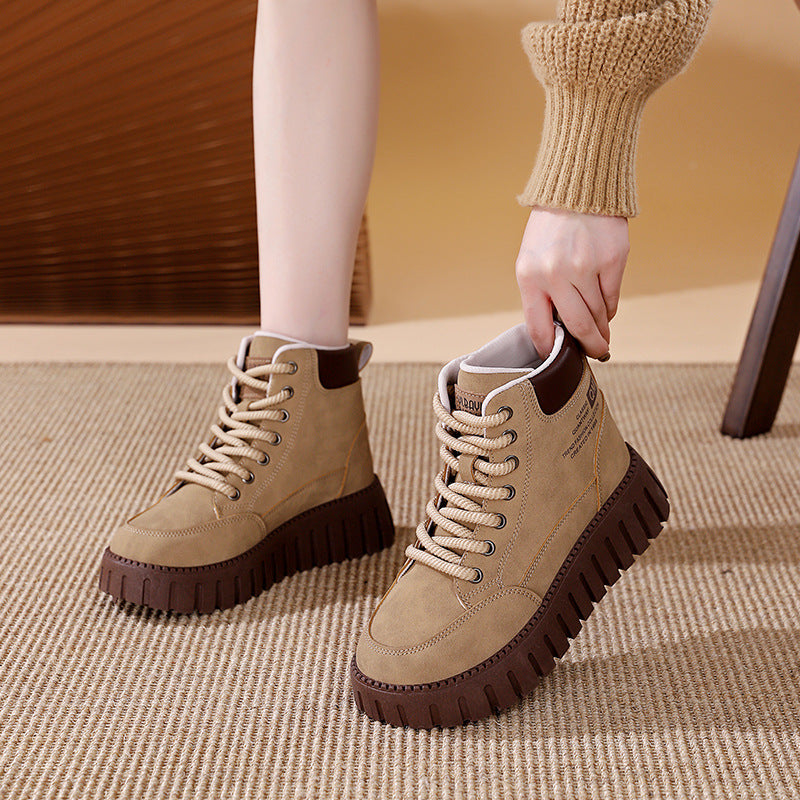 Damen High-Top Sneakers mit dicker Gummisohle und trendigem Obermaterial R&B