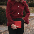 Damen Strickjacke mit weiten Ärmeln und strukturiertem Muster R&B