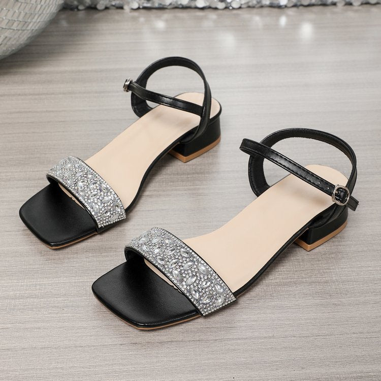 Damen Elegante Sandalen mit geschmücktem Riemen R&B