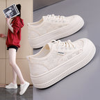 Damen Sneakers mit floralem Spitzen-Obermaterial und modischem Plateau R&B