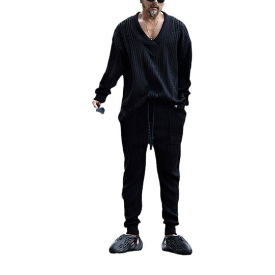 Herren lässiges Freizeit-Set aus atmungsaktivem Waffelstrick R&B