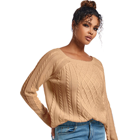 Damen Strickpullover mit stilvollem Zopfdesign R&B