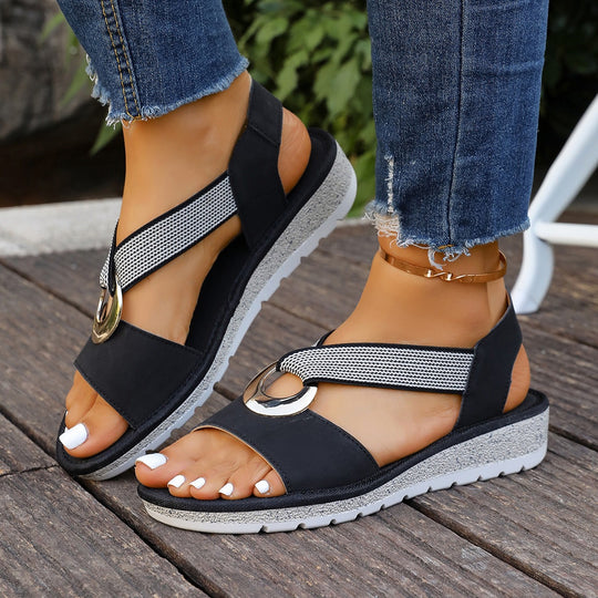 Damen Sandalen mit ergonomischer Sohle und modischem Riemendesign R&B