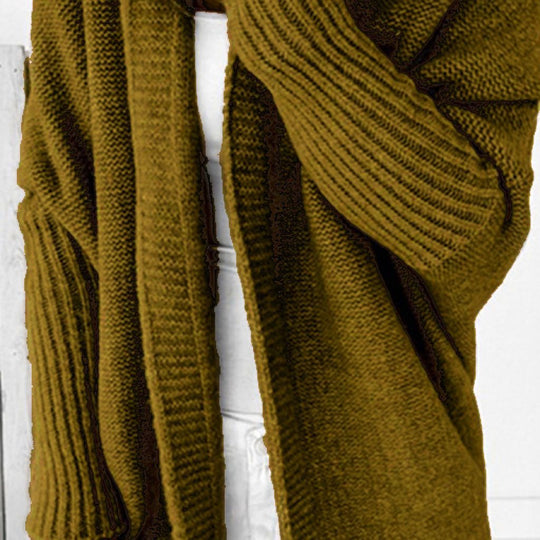 Damen Lässiger Strickpullover mit offener Front und feiner Struktur R&B