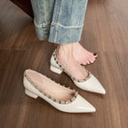 Damen Elegante Ballerinas mit modischer Schnallenverzierung und stabiler Fersenpartie