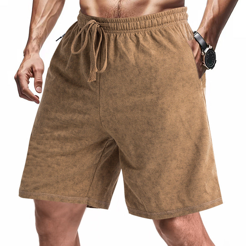 Herren bequeme Freizeit-Shorts aus sanftem Stoff mit verstellbarem Kordelzug R&B