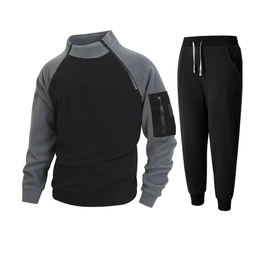 Herren Sportliches Oberteil mit funktionalem Reißverschluss und komfortabler Jogginghose R&B