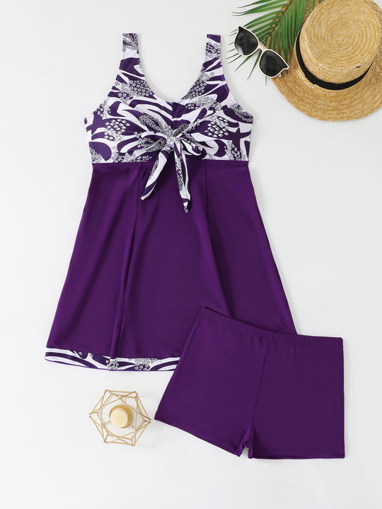 Damen Sportlicher Tankini mit floralen Akzenten R&B