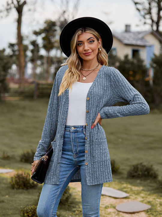 Damen Strickjacke mit strukturiertem Muster und praktischen Taschen R&B 1753970709