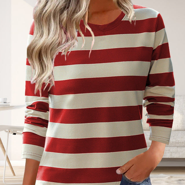 Damen Langarmshirt mit modernem Streifenmuster und bequemer Passform R&B