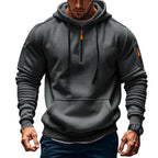 Herren Funktions-Hoodie mit halbem Reißverschluss und praktischen Taschen R&B