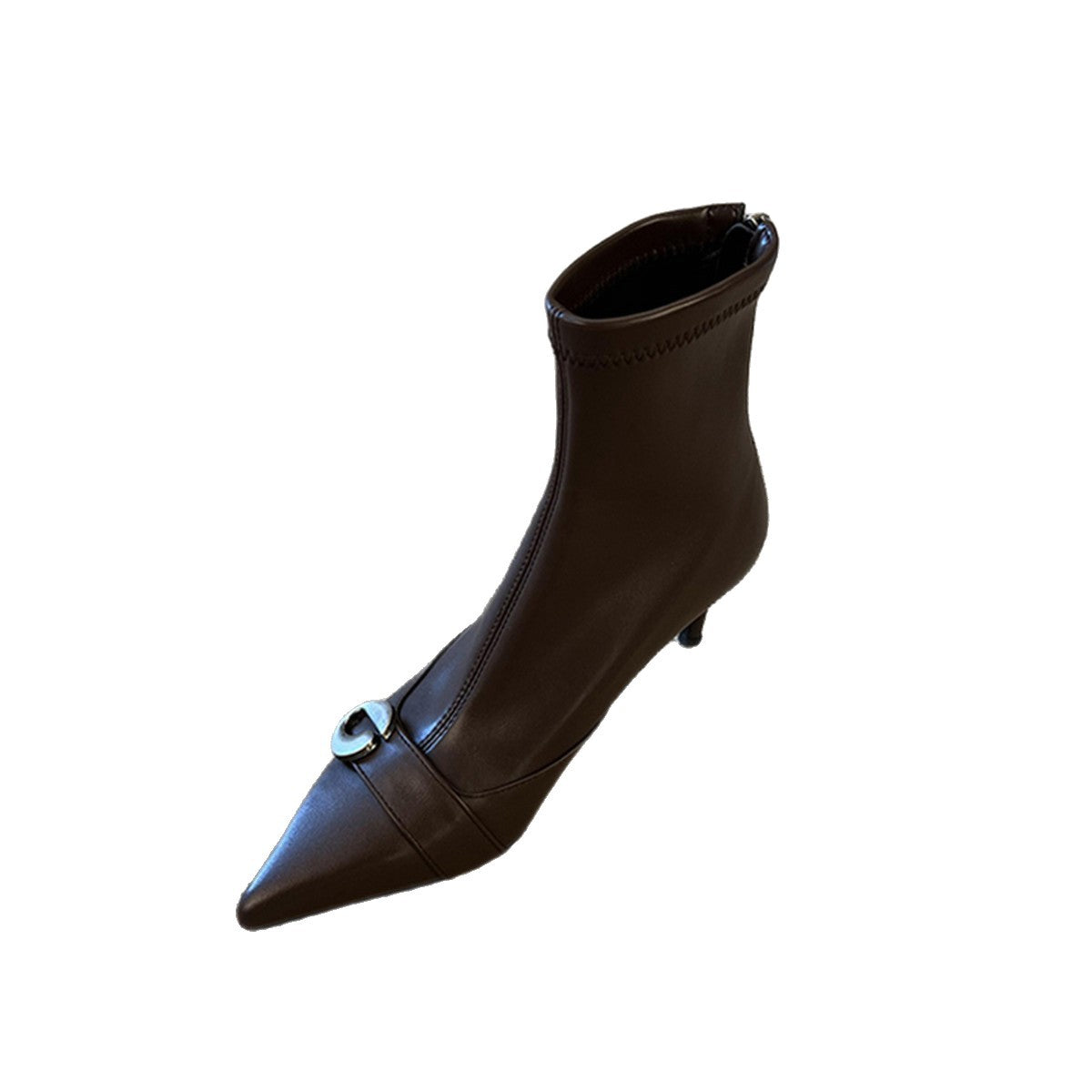 Damen elegante High Heel Stiefeletten mit modischer Schnallenverzierung R&B