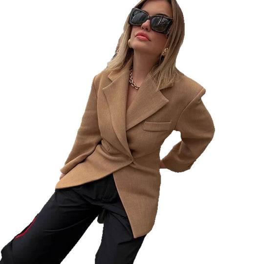 Damen Elegante oversized Blazerjacke mit Knopfdetails und zeitgemäßer Silhouette R&B