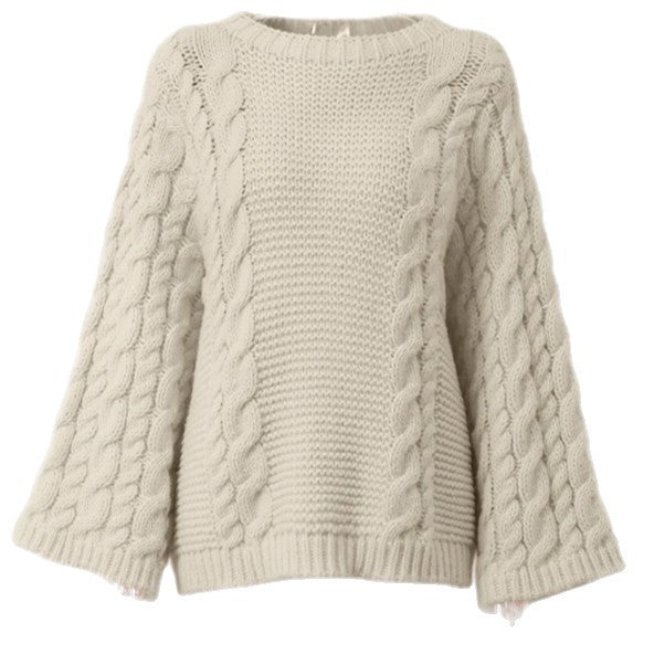 Damen Grobstrickpullover mit oversized Schnitt und kunstvollem Zopfmuster R&B