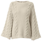 Damen Grobstrickpullover mit oversized Schnitt und kunstvollem Zopfmuster R&B
