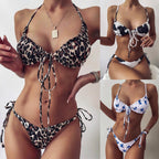 Damen Triangel-Bikini mit verspieltem Schmetterlingsmuster R&B