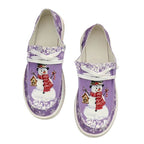 Damen Sneakers im winterlichen Design mit Schneemann-Motiv und rutschfester Sohle R&B