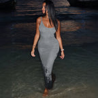 Damen Schlichtes Maxikleid mit hohem Seitenschlitz R&B