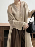 Damen Gemütliche Strickjacke mit offenem Schnitt und dekorativem Knopf