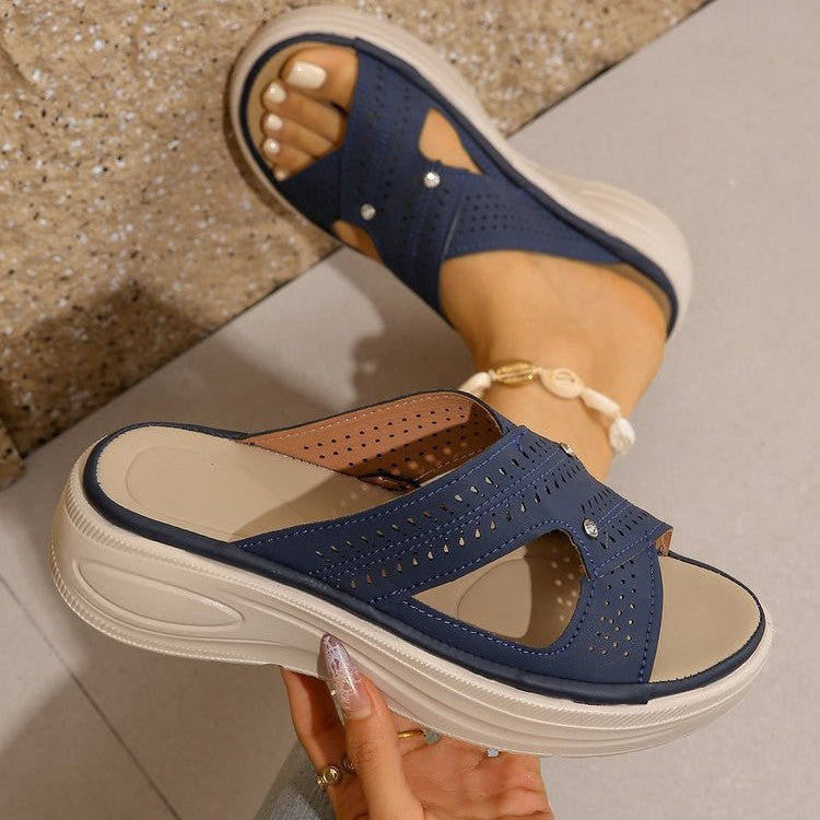 Damen Komfortable Clogs mit atmungsaktiven Einsätzen und verstellbarem Riemen R&B