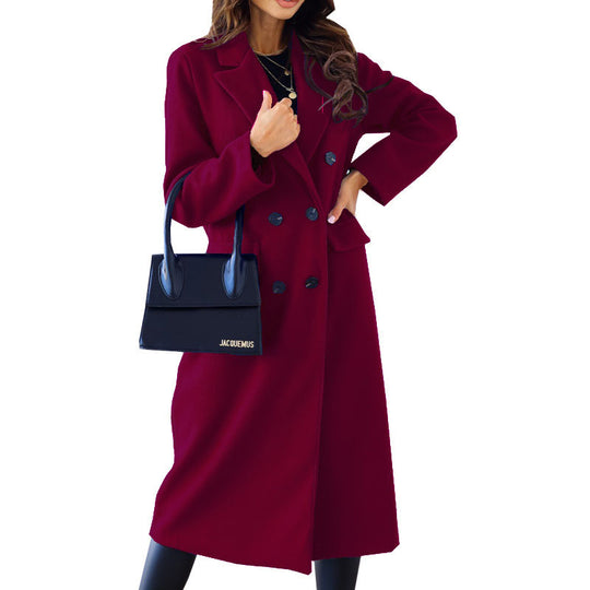 Damen Elegante und modische Wollmantel R&B