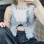 Damen innovatives Strickoberteil mit offenem Rückendesign R&B
