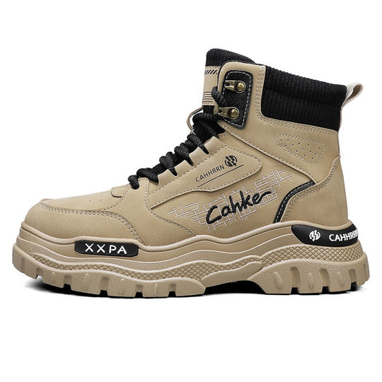Damen trendige und robuste High-Top Boots mit gepolsterter Knöchelpartie und rutschfester Sohle R&B