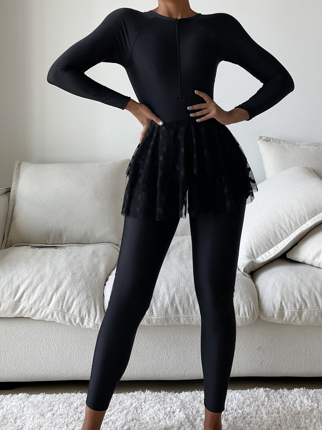 Damen Sportlicher Schwimmanzug mit schwingendem Rock R&B