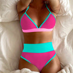 Damen Hochgeschnittener Bikini mit verstellbarem Trägerdesign
