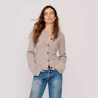 Damen elegante Strickjacke mit Knopfdetails und praktischen Taschen R&B