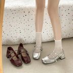 Damen Ballerina-Pumps mit modischem Riemchen und verstellbarem Schnallenverschluss R&B