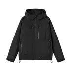 Herren technische Outdoor-Jacke mit verstellbarem Kapuzendesign und zahlreichen Reißverschlusstaschen R&B