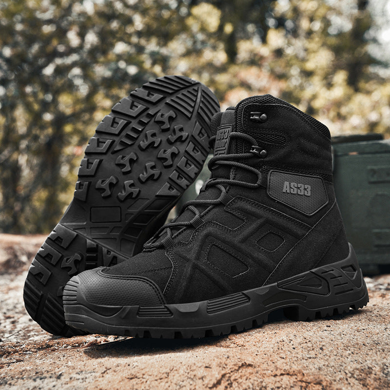 Herren Tactical-Boots mit strapazierfähigem Obermaterial und hohem Knöchelschutz R&B