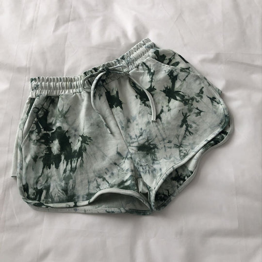 Damen lässige Sweatshorts mit trendigem Batikdesign und praktischen Seitentaschen