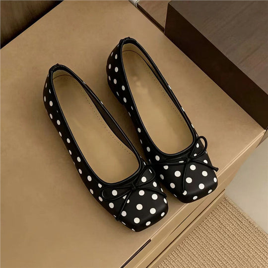 Damen Ballerinas mit Punkten und zarter Schleifenverzierung R&B