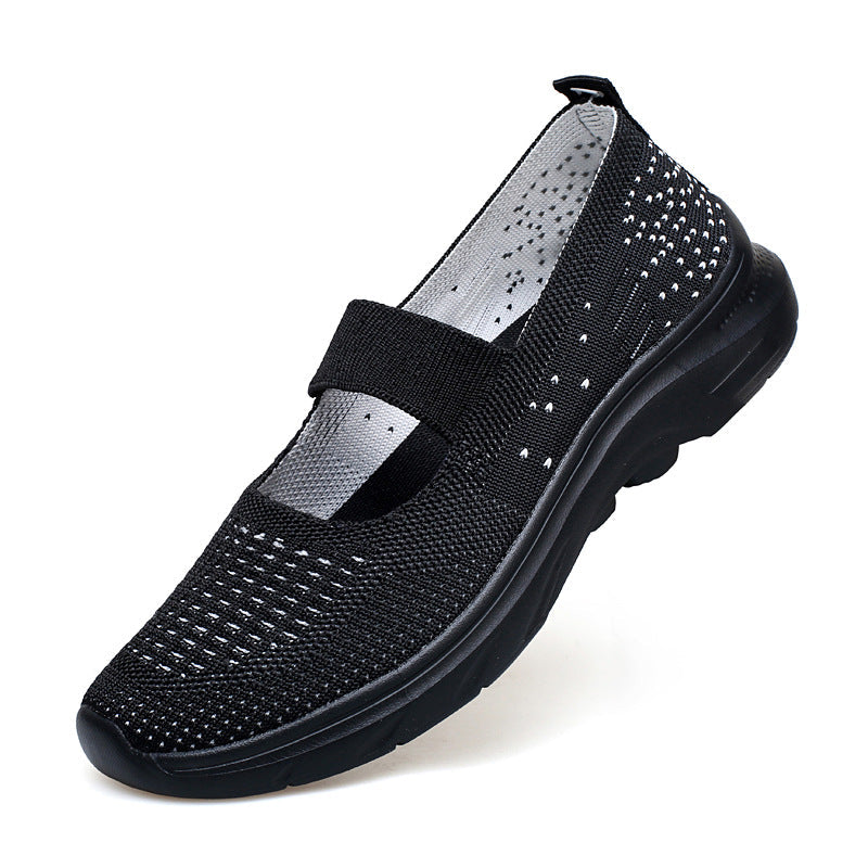 Damen bequeme Slip-On Sneakers mit gepolstertem Riemen R&B